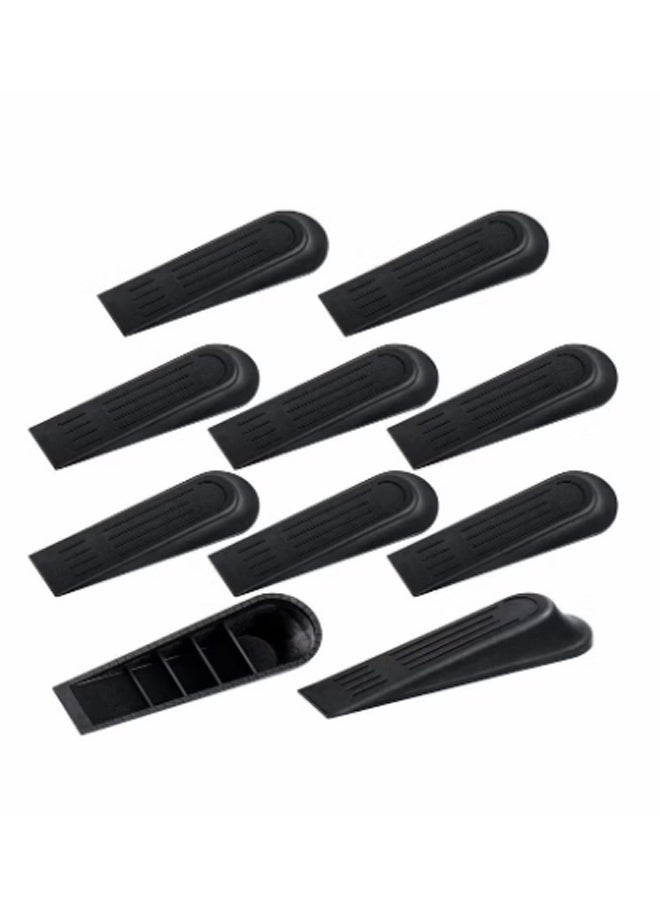 Door Stoppers Wedge Heavy Duty Door Wedge, 10 Pcs Non-Slip Door Jammer, Plastic Door Stop Wedges for Home and Office, Interior Bathroom, Kitchen, Children's Room Door - Image 1